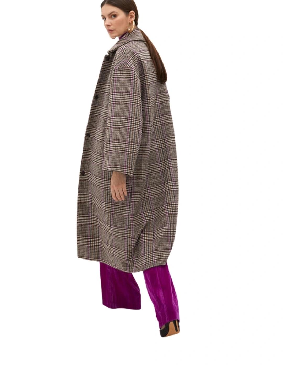 Lola Casademunt Abrigo De Paño cuadros Marrón Negr