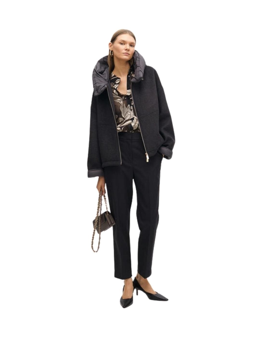 Lola Casademunt Abrigo Corto Bimateria Gris