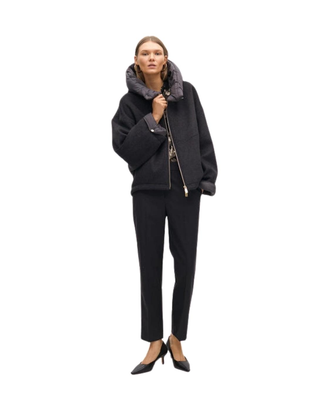 Lola Casademunt Abrigo Corto Bimateria Gris