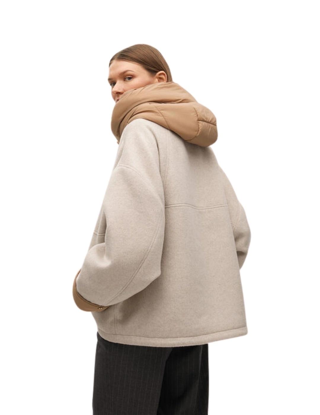 Lola Casademunt Abrigo Corto Bimateria Beige