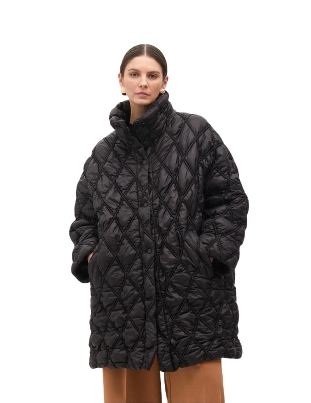 Lola Casademunt Abrigo Acolchado Largo Negro