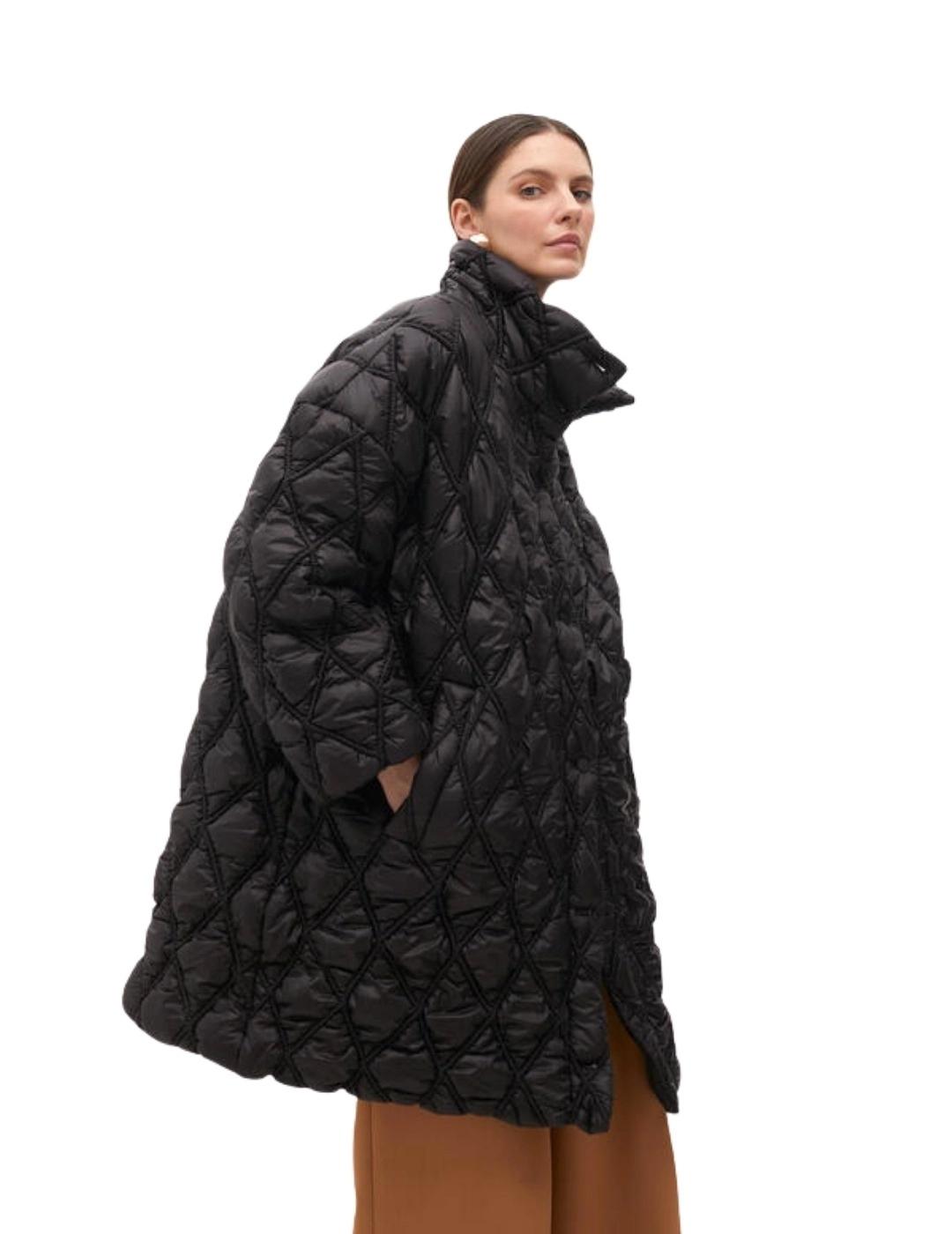 Lola Casademunt Abrigo Acolchado Largo Negro