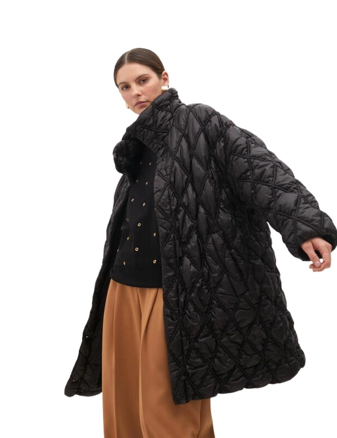 Lola Casademunt Abrigo Acolchado Largo Negro