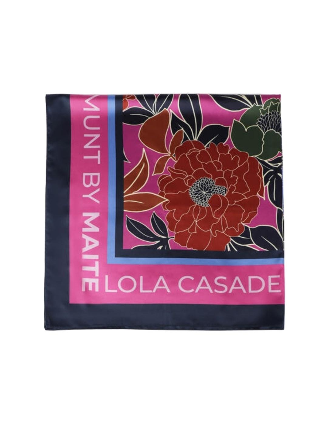 Lola Casademunt Pañuelo Estampado Flores Rosa Azul