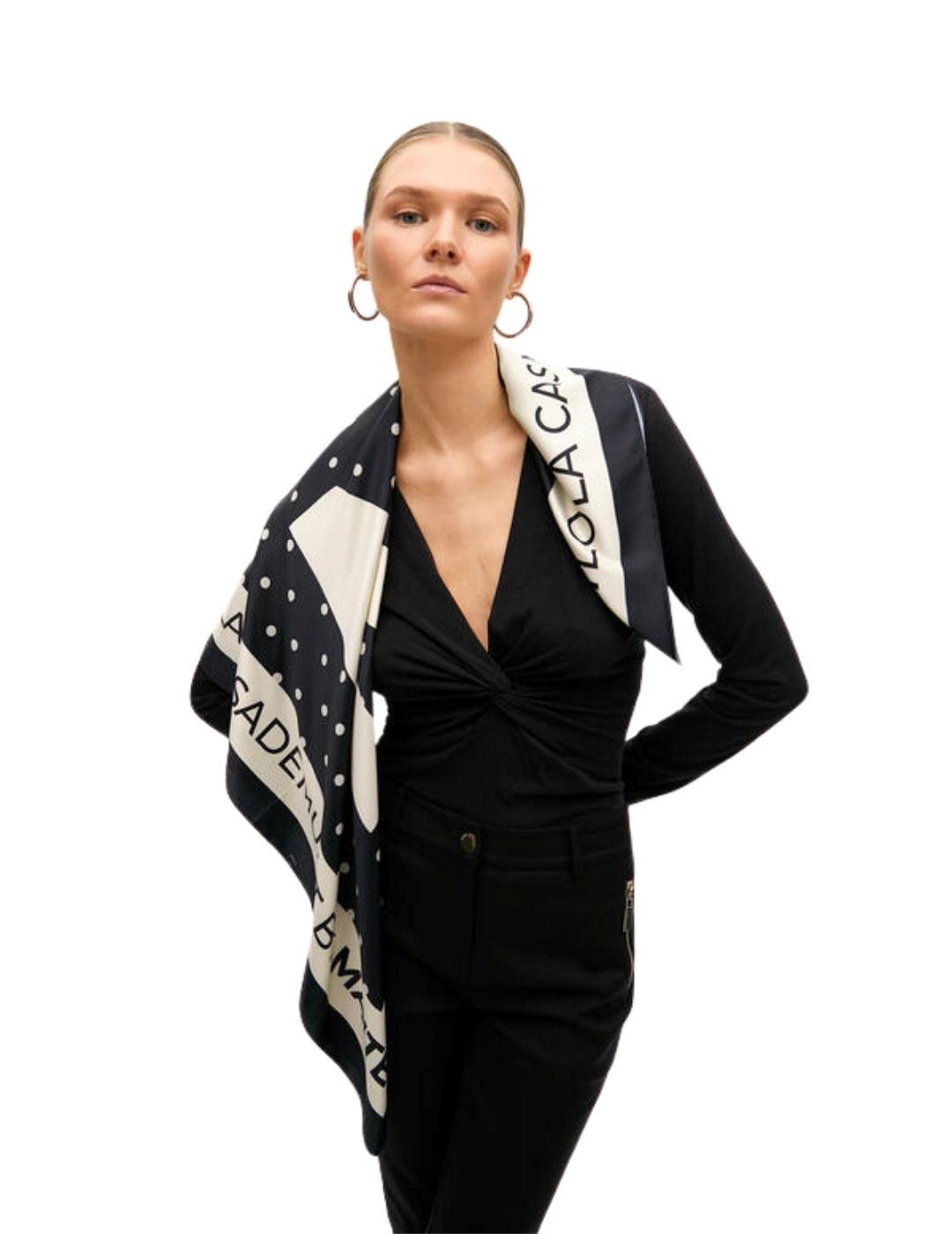 Lola Casademunt Pañuelo Estampado Lunares Negro Bl