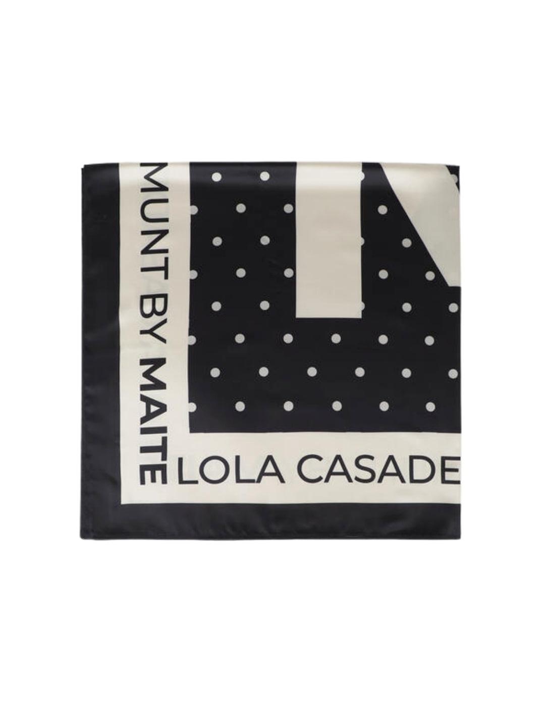 Lola Casademunt Pañuelo Estampado Lunares Negro Bl