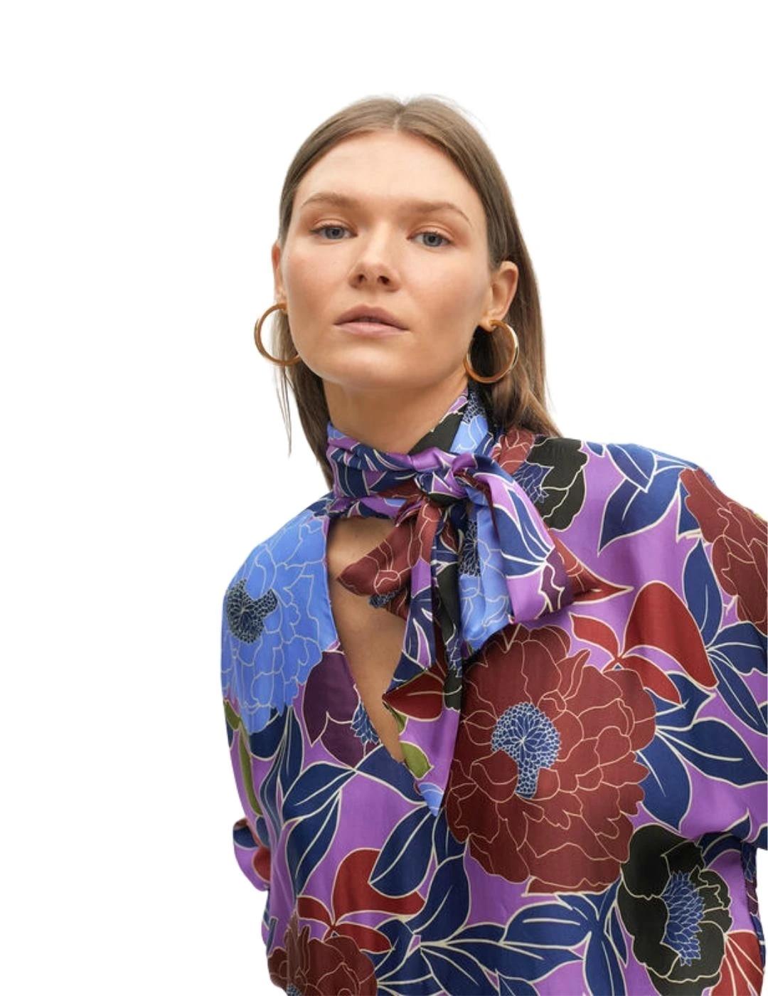 Lola Casademunt Blusa con Lazada Lila Multicolor