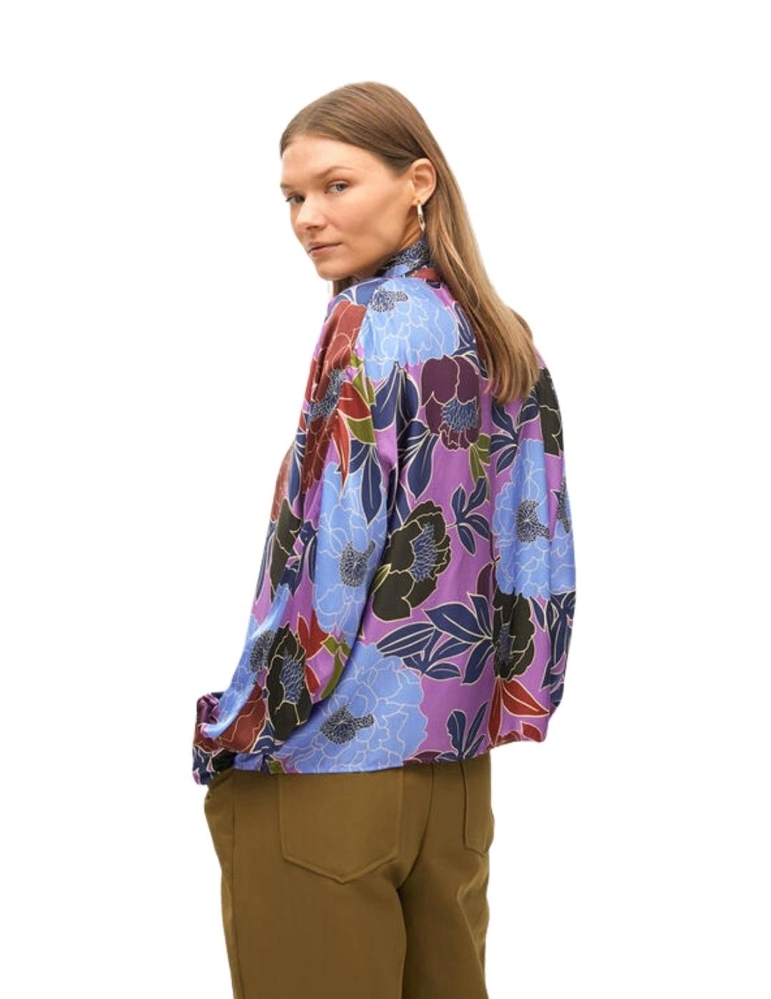 Lola Casademunt Blusa con Lazada Lila Multicolor