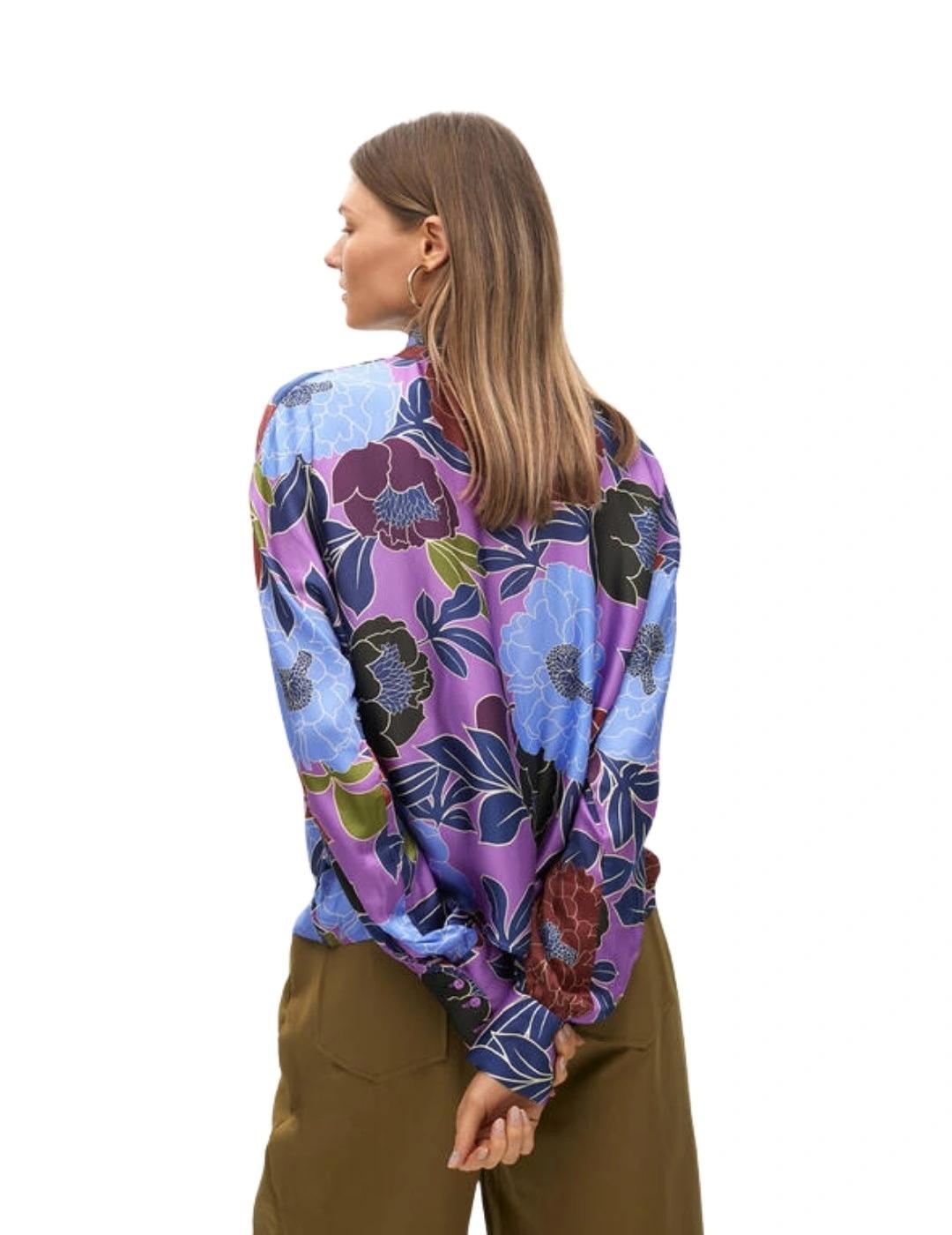 Lola Casademunt Blusa con Lazada Lila Multicolor