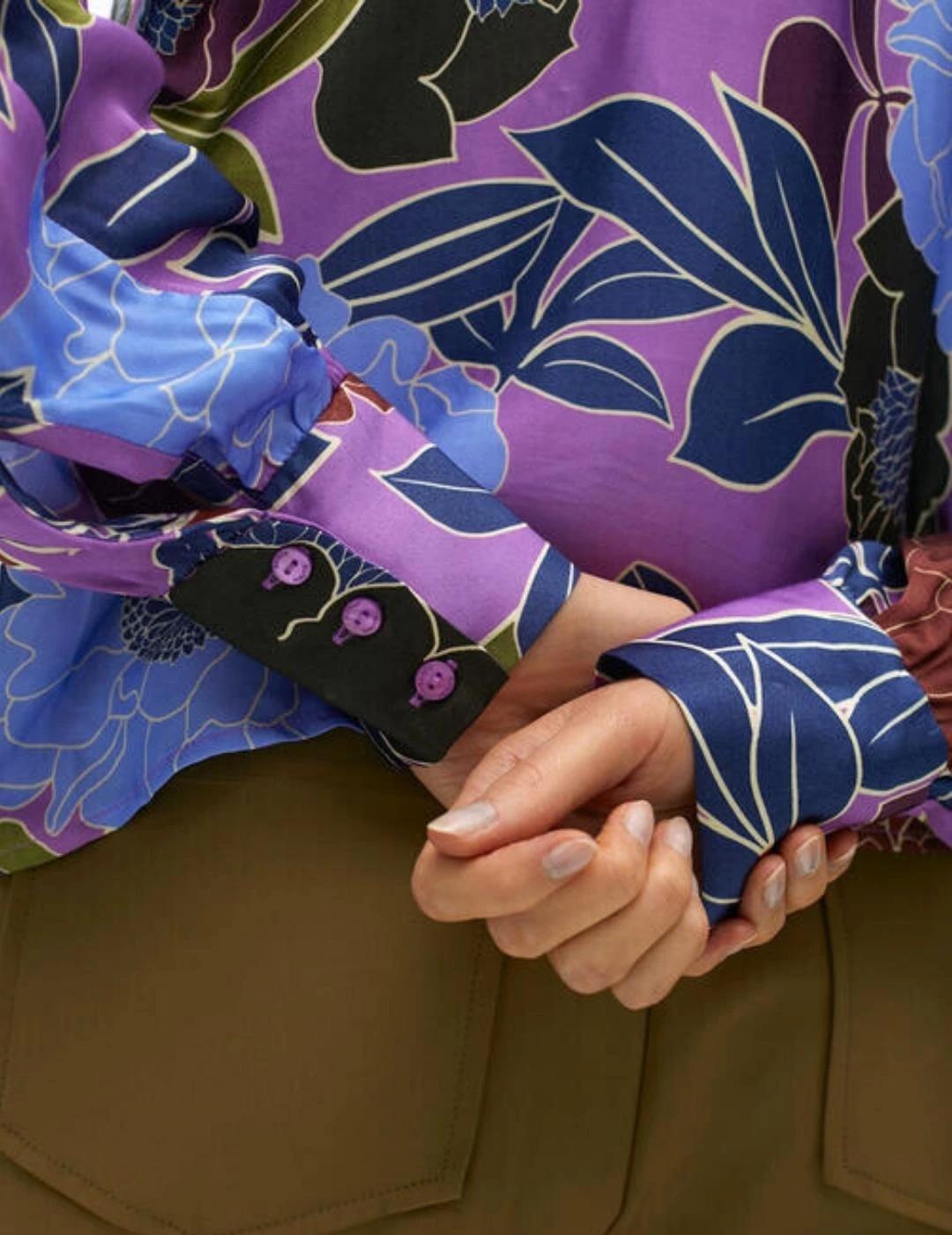 Lola Casademunt Blusa con Lazada Lila Multicolor