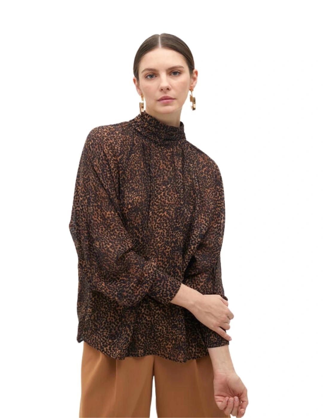 Lola Casademunt Blusa Cuello Perkins Animal Print