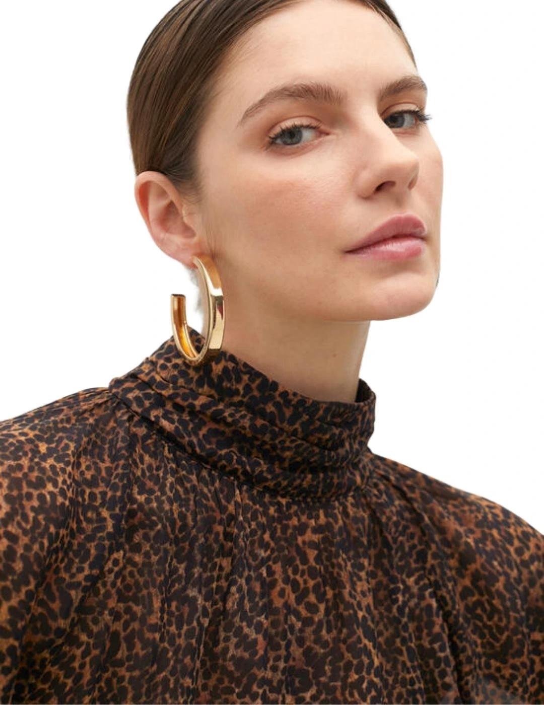 Lola Casademunt Blusa Cuello Perkins Animal Print