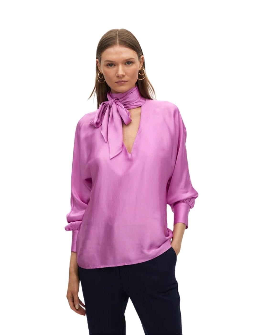 Lola Casademunt Blusa Con Lazada Rosa