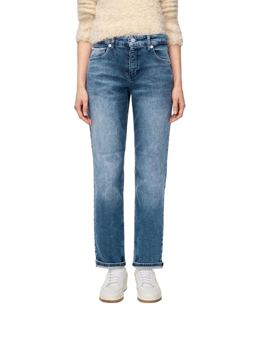 Mac Pantalones Straight Mid Blue Random