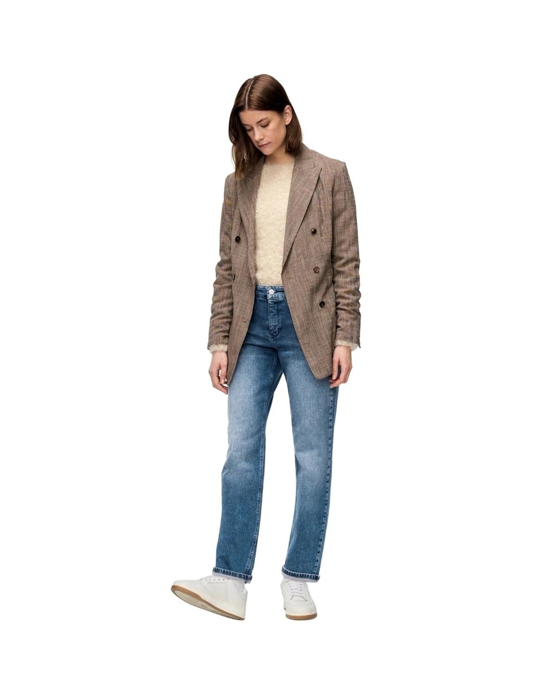 Mac Pantalones Straight Mid Blue Random