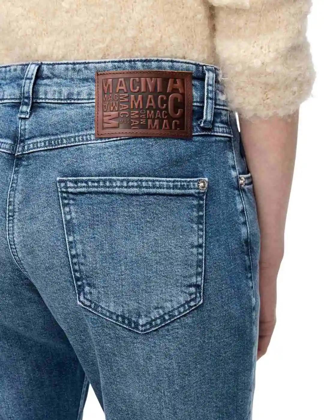 Mac Pantalones Straight Mid Blue Random