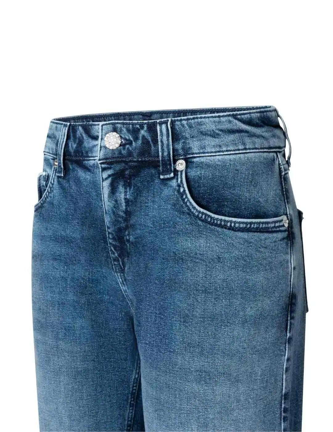 Mac Pantalones Straight Mid Blue Random