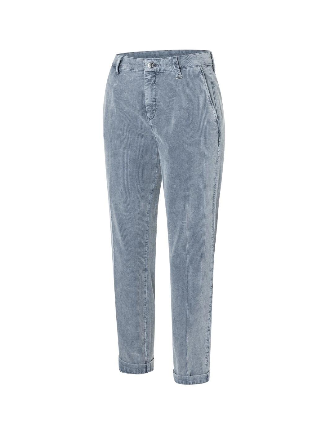 Mac Pantalones Chino Turn Up Capri Blue