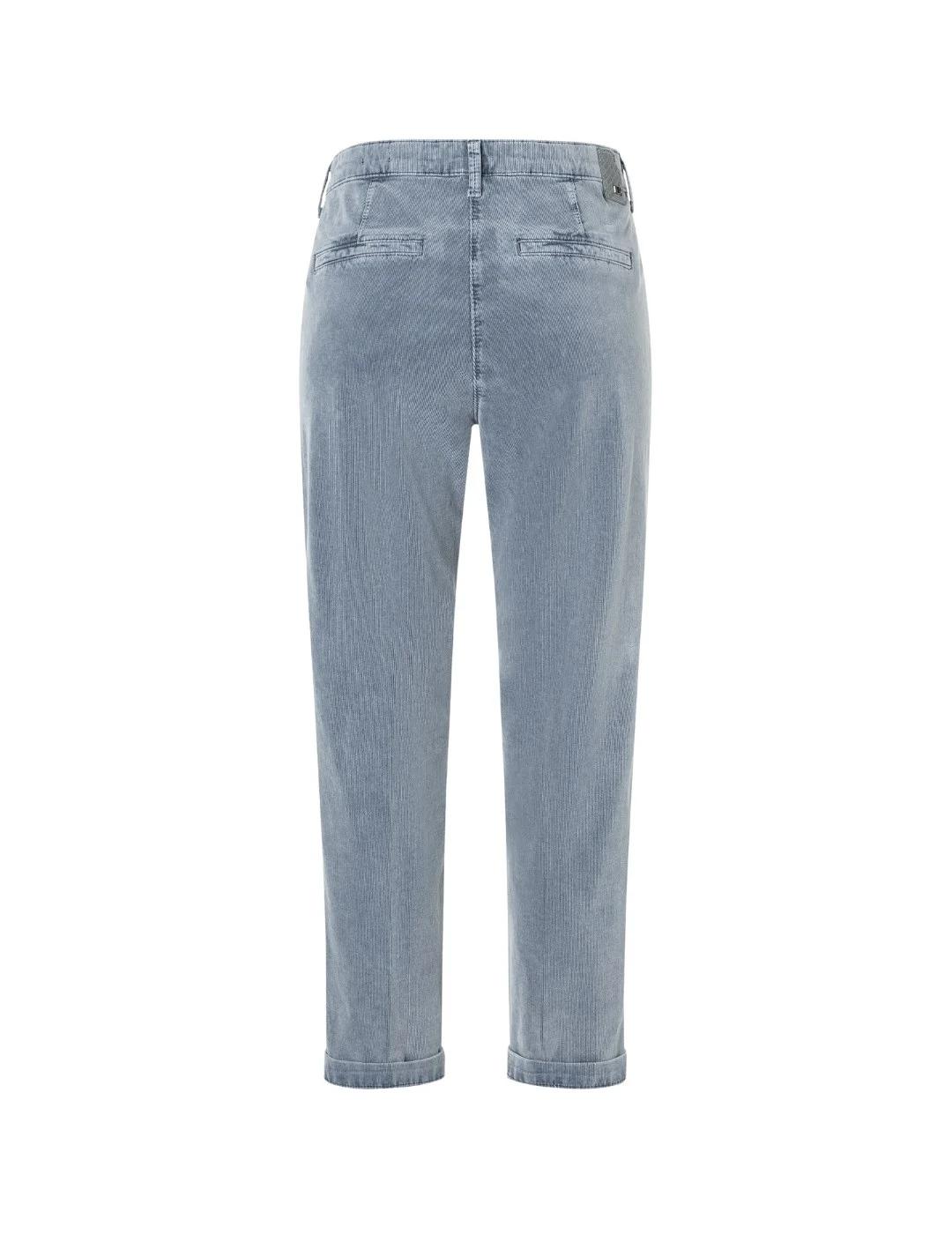 Mac Pantalones Chino Turn Up Capri Blue