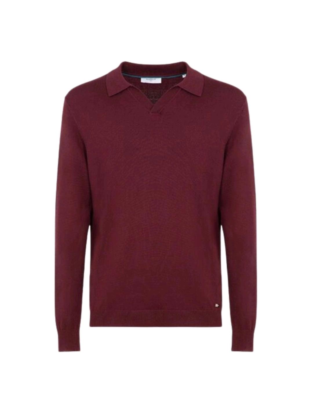 Markup Polo de punto manga larga Granate