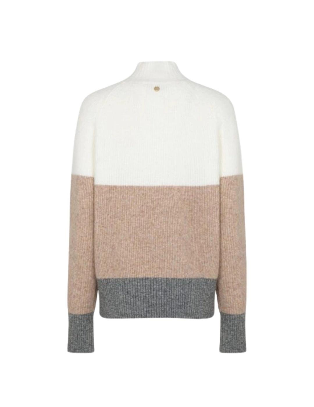 Markup Jersey tricolor Blanco, beige y gris