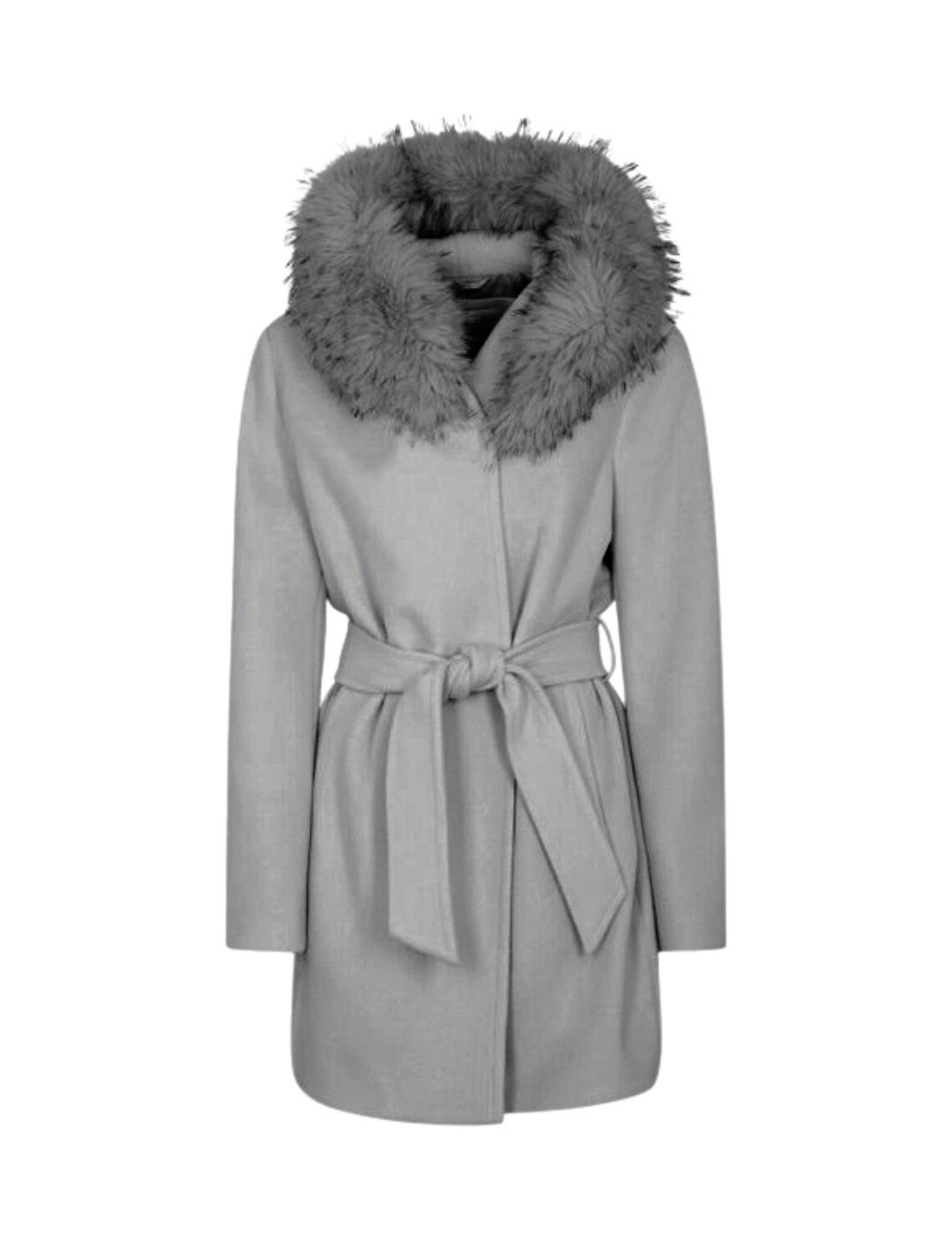 Markup Abrigo con capucha y cinturón Gris claro