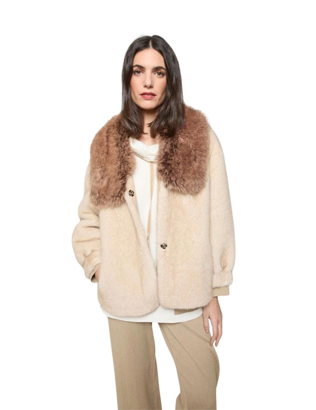 Mercedes De Miguel Chaquetón Pelo Ziba Crudo