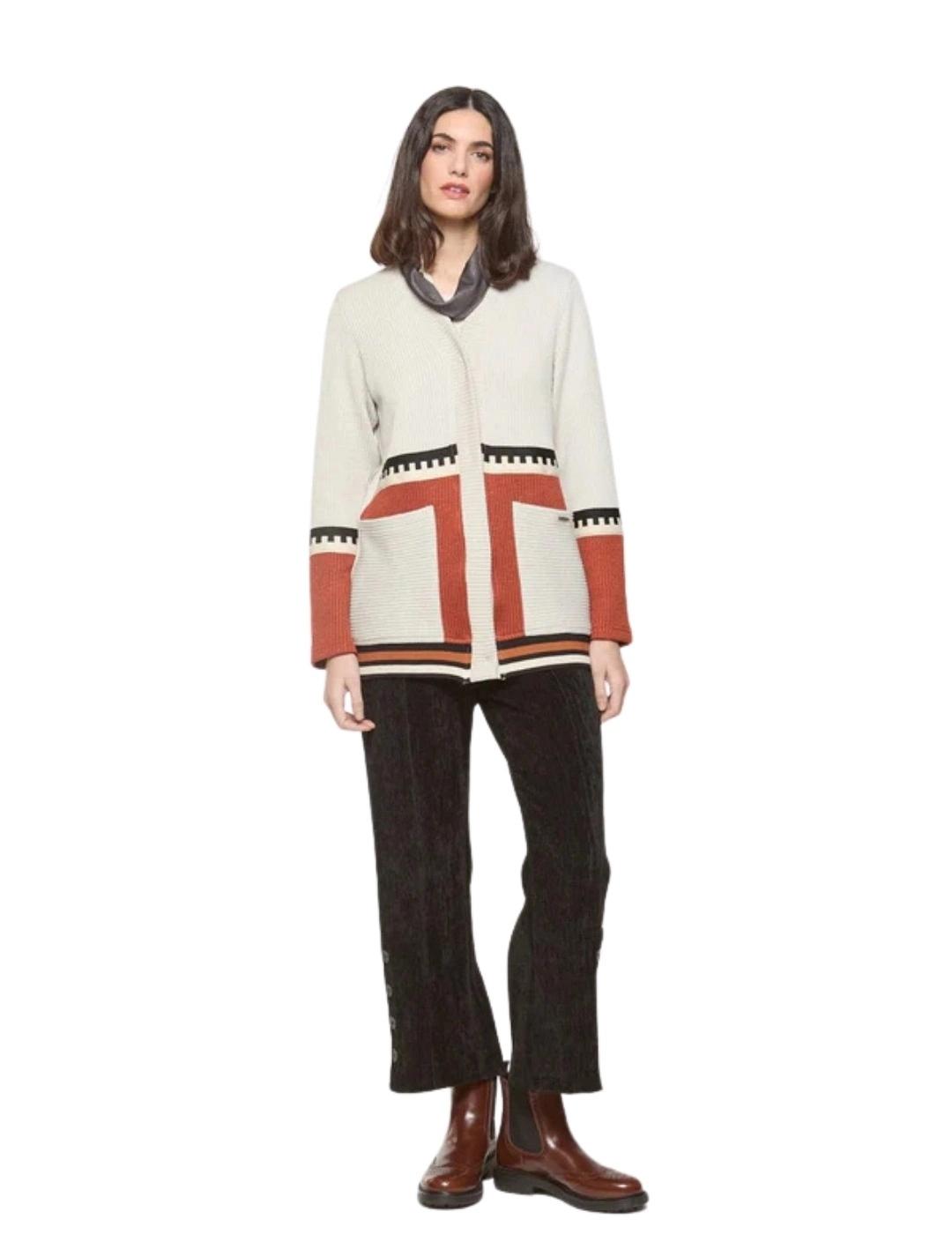 Mercedes De Miguel Chaqueta Combinada Ziba Crudo