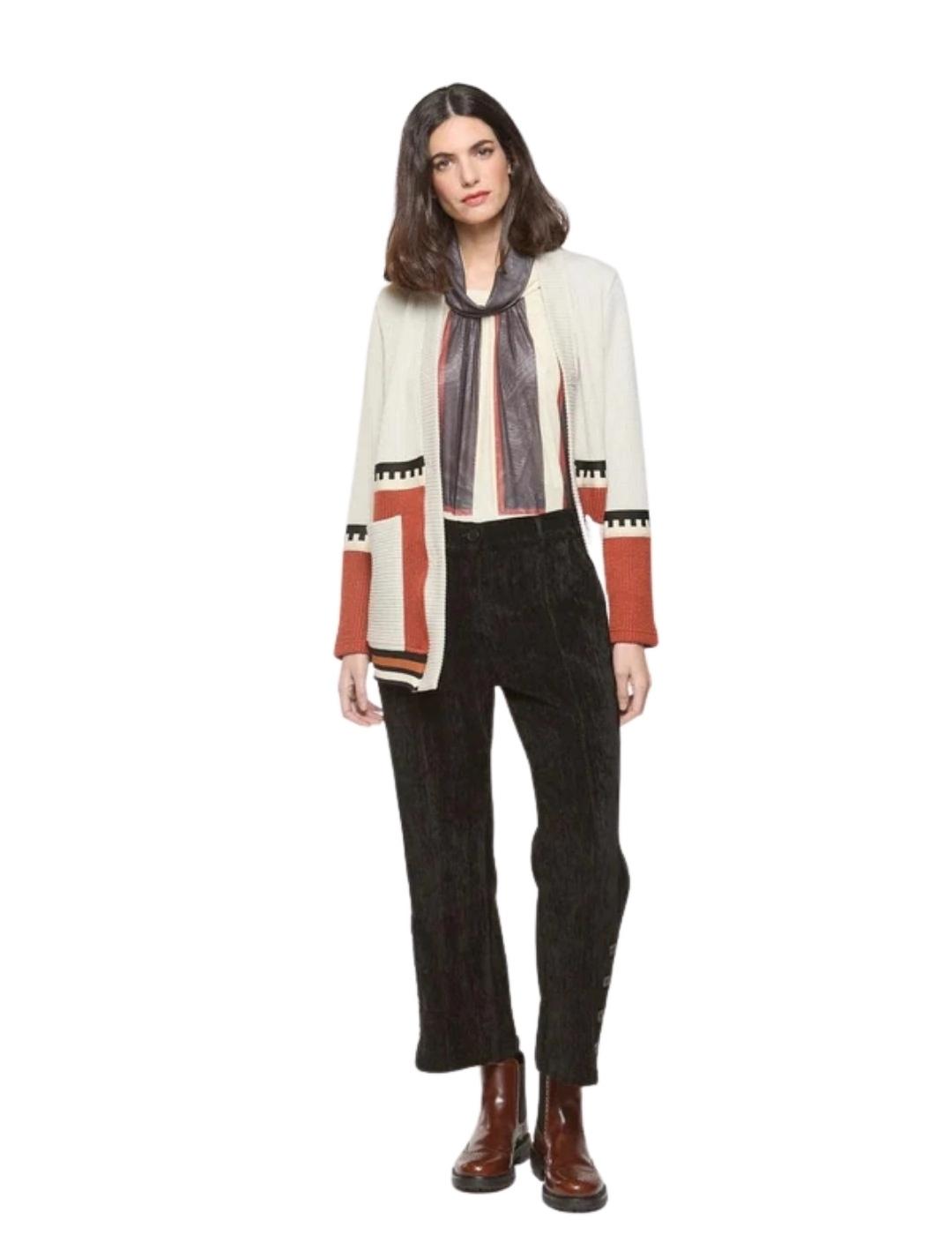 Mercedes De Miguel Chaqueta Combinada Ziba Crudo