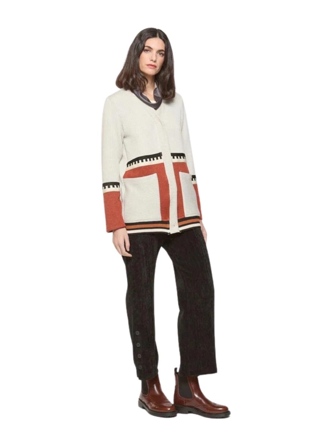 Mercedes De Miguel Chaqueta Combinada Ziba Crudo