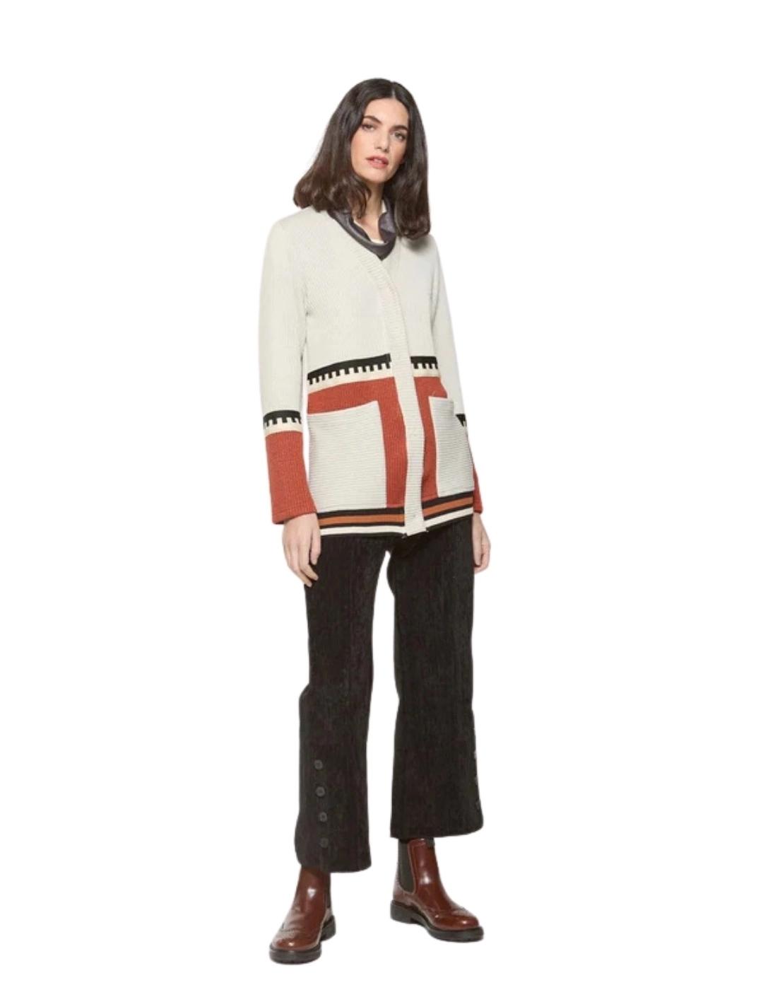 Mercedes De Miguel Chaqueta Combinada Ziba Crudo