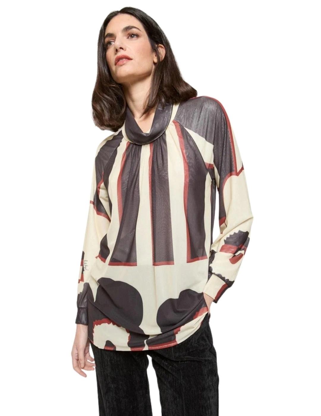 Mercedes De Miguel Camiseta Cuello Briza Bicolor