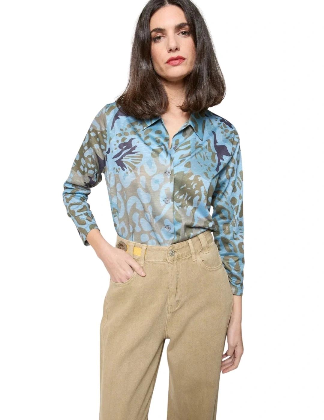 Mercedes De Miguel Camisa Cora Azul