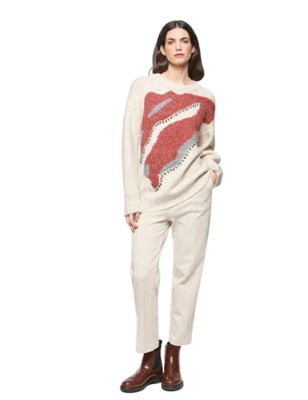 Mercedes De Miguel Jersey Mancha Piedras Crudo