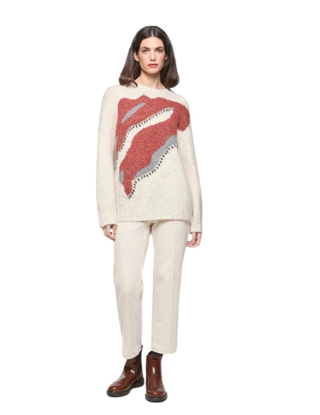 Mercedes De Miguel Jersey Mancha Piedras Crudo