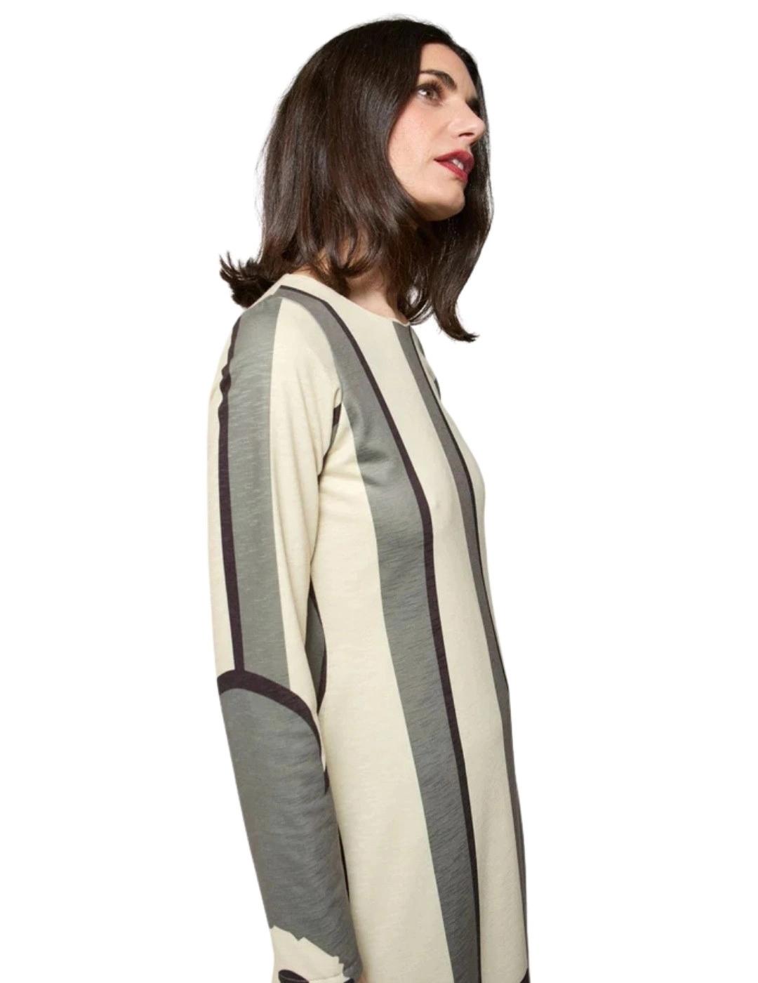 Mercedes De Miguel Vestido Sencillo Briza Bicolor