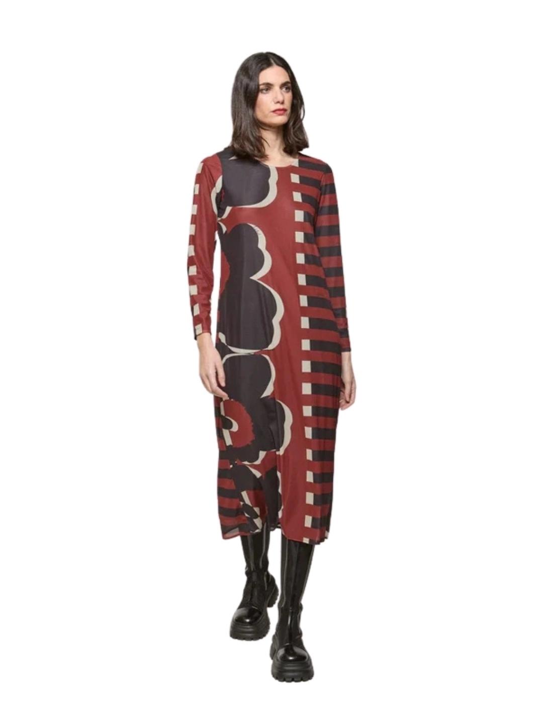 Mercedes De Miguel Vestido Eris Berenjena