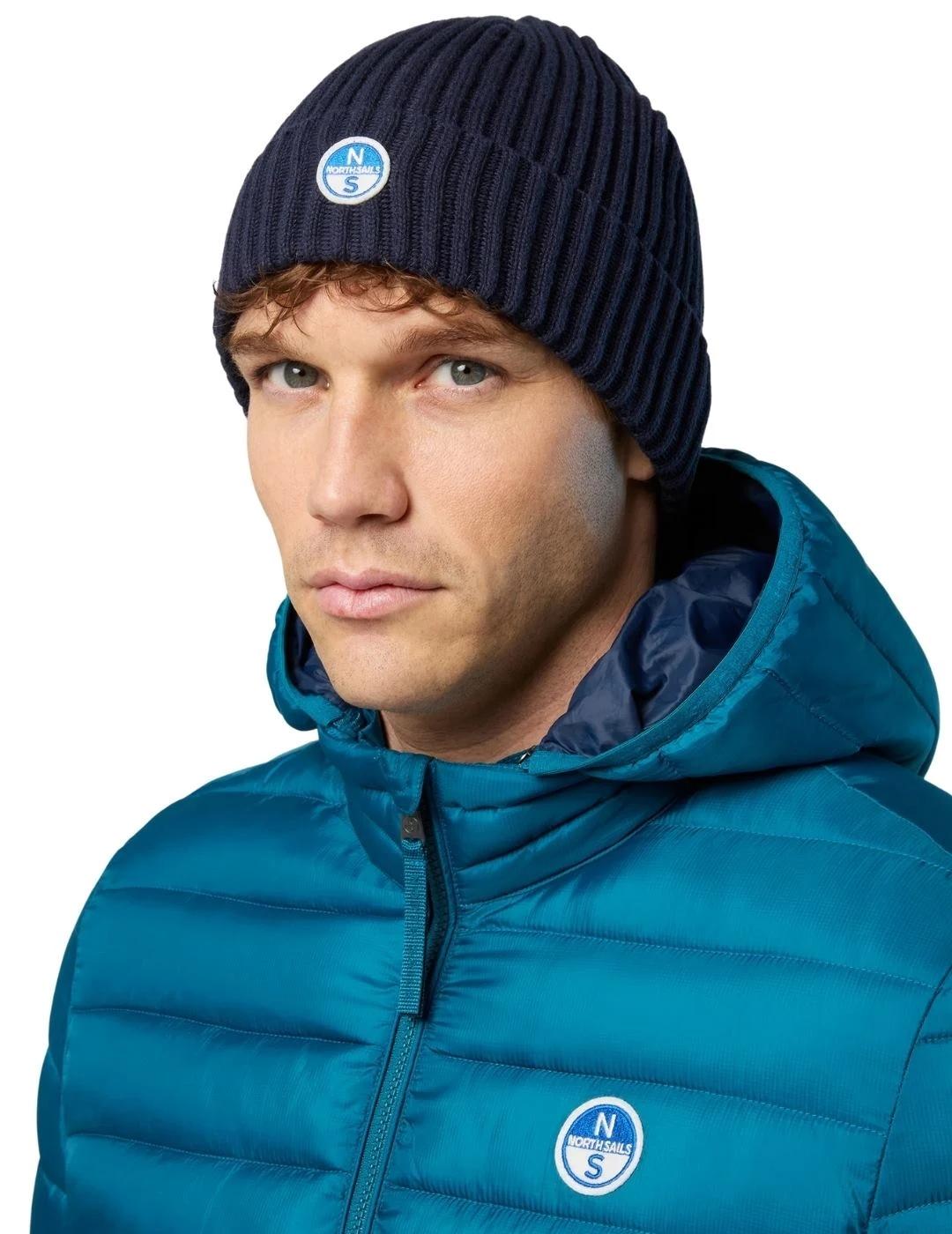 North Sails Gorro de canalé con logo Navy Blue