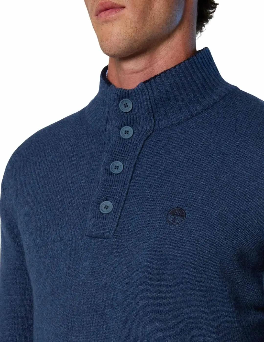 North Sails Jersey con botones Azul