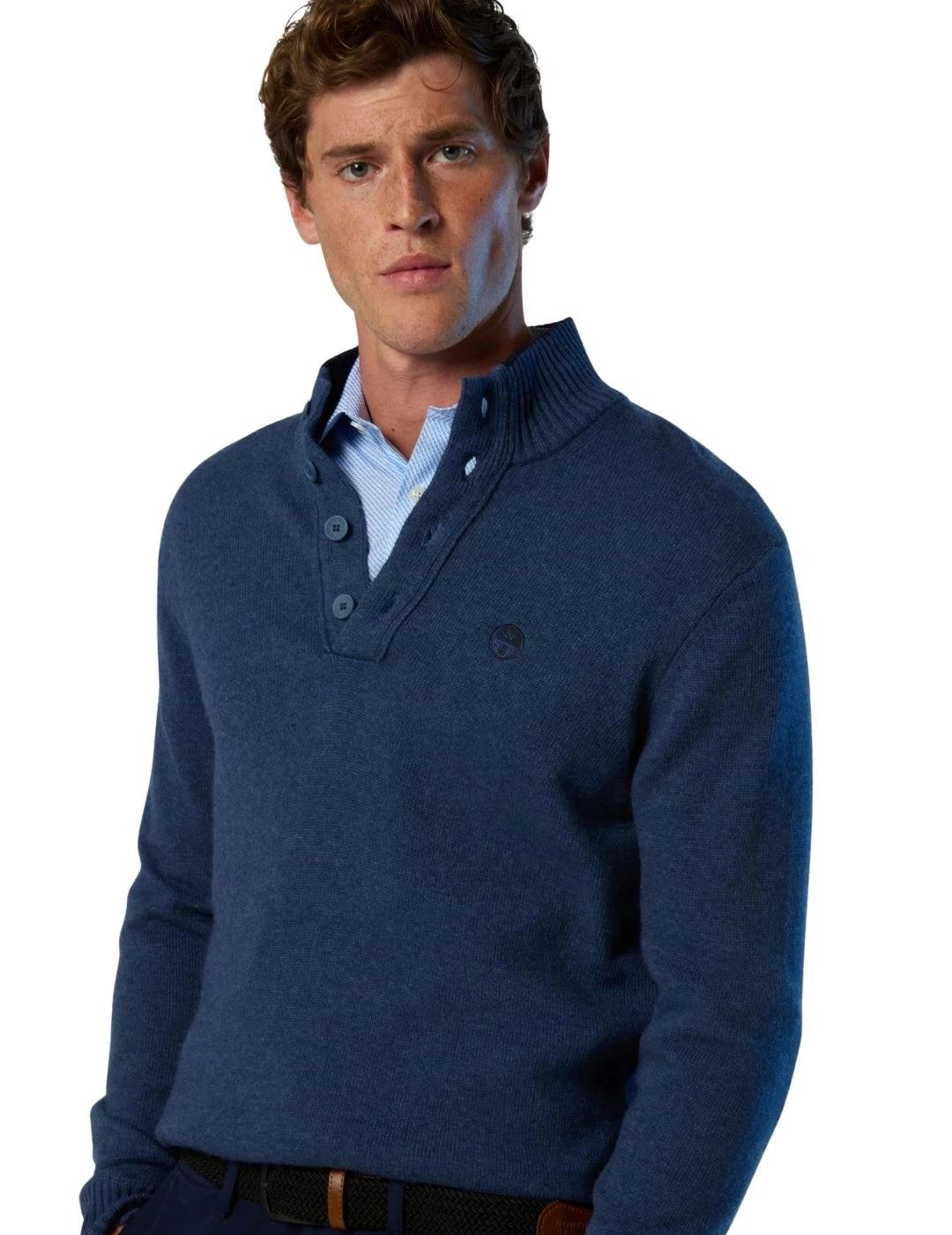 North Sails Jersey con botones Azul