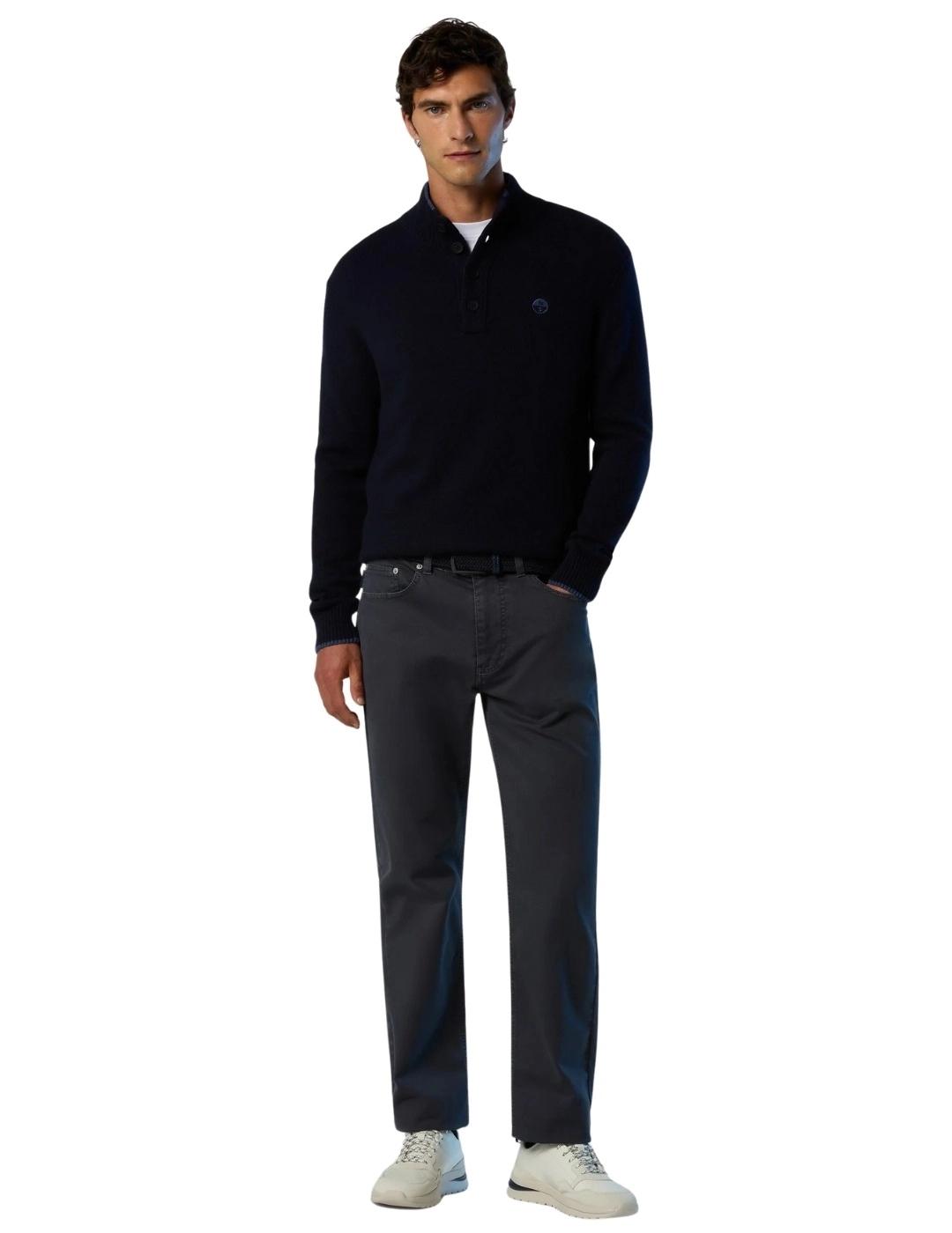 North Sails Jersey con botones Navy Blue