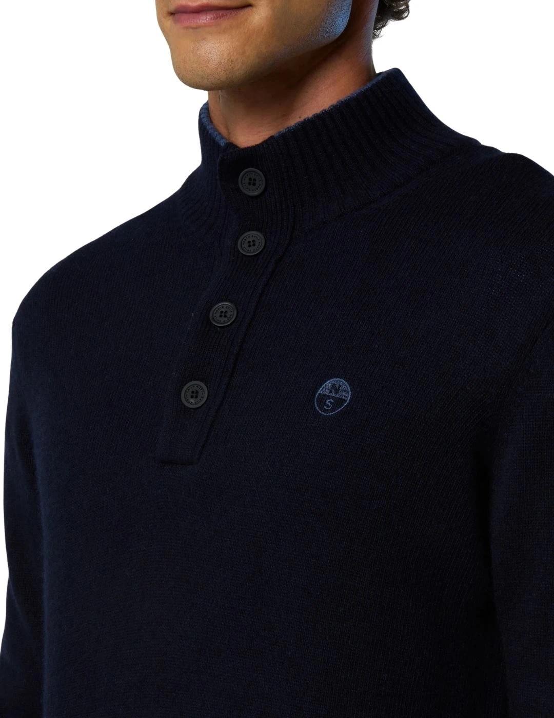 North Sails Jersey con botones Navy Blue