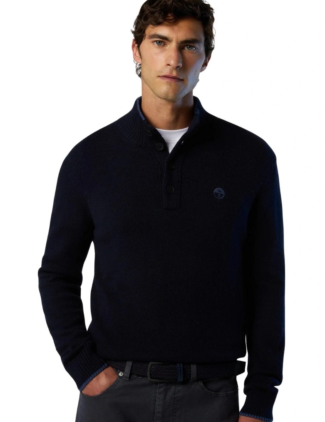 North Sails Jersey con botones Navy Blue