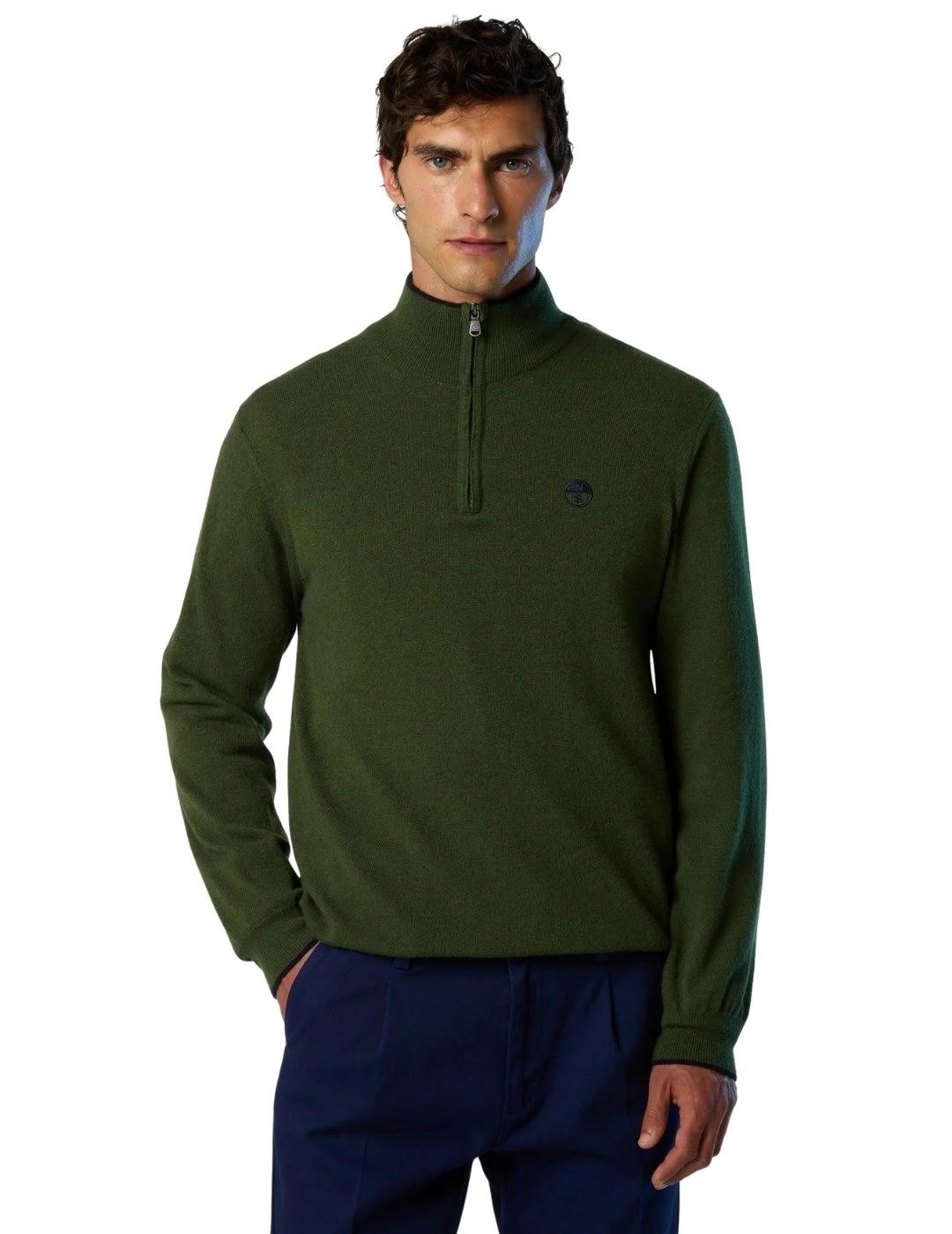 North Sails Jersey media cremallera Ivy Green