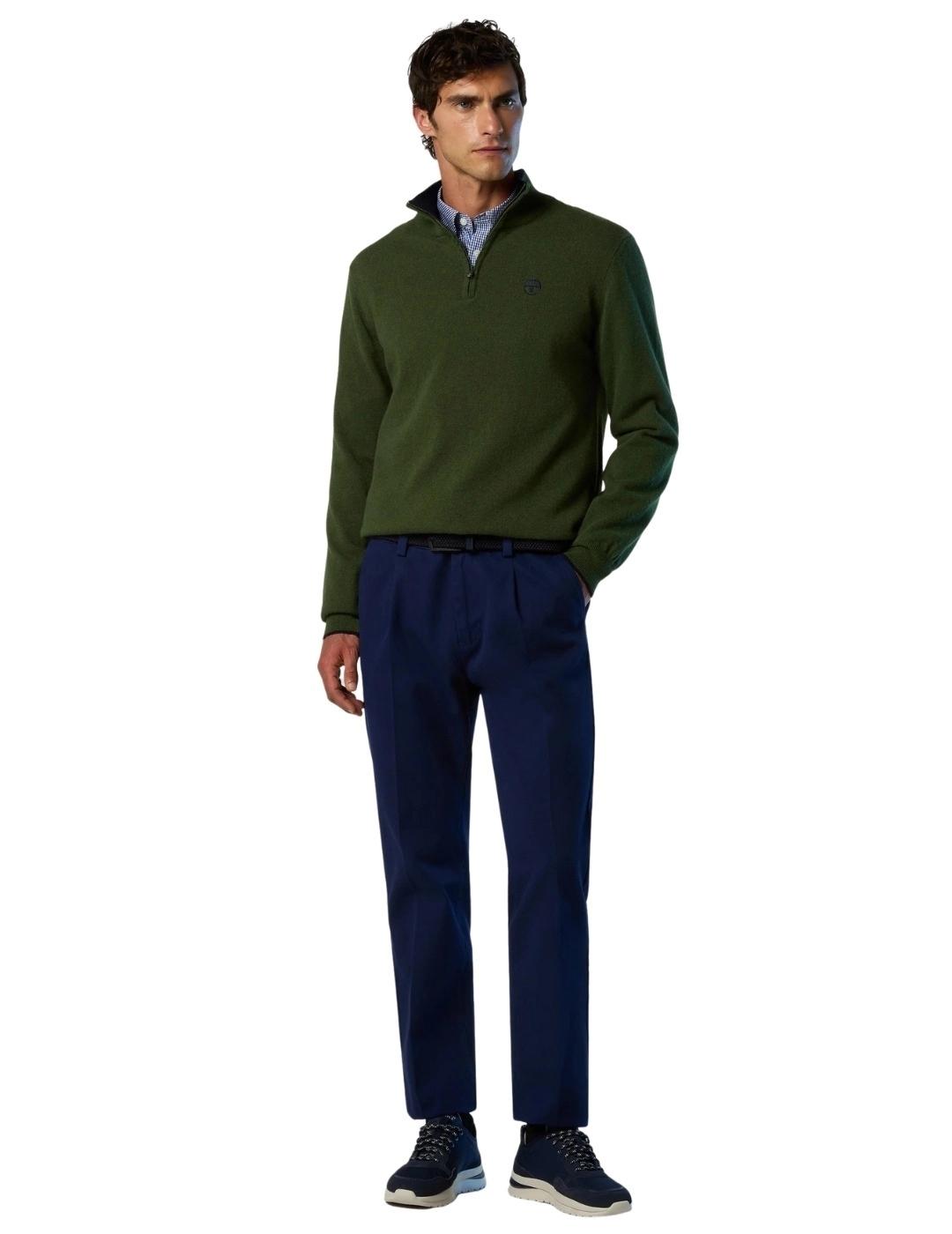 North Sails Jersey media cremallera Ivy Green