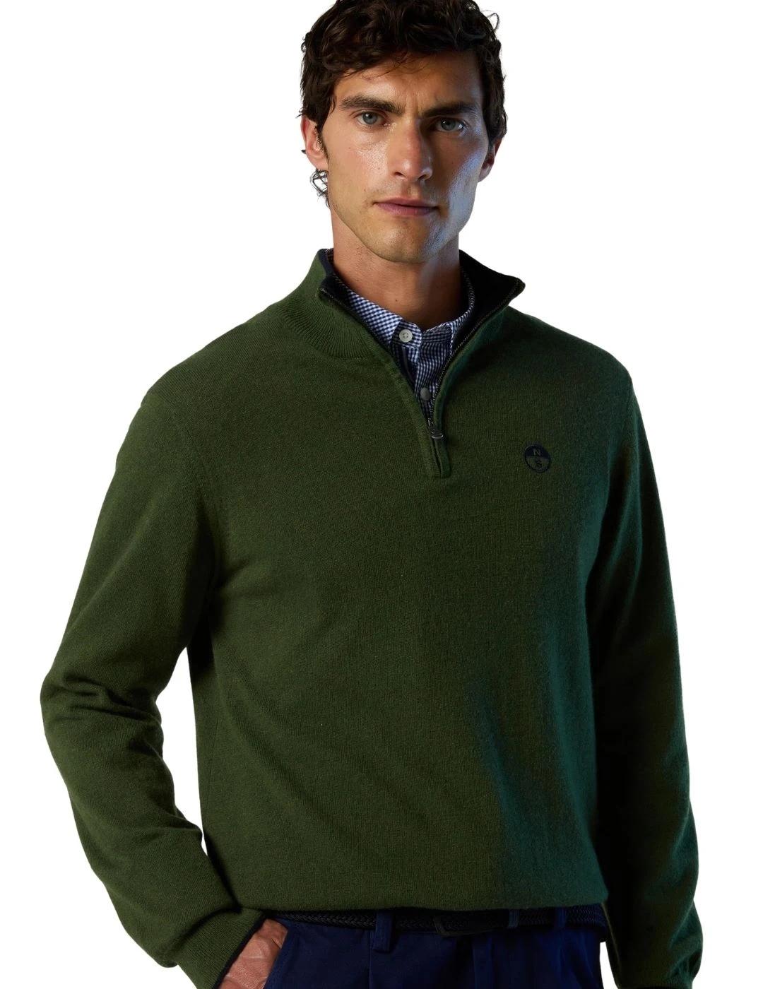 North Sails Jersey media cremallera Ivy Green