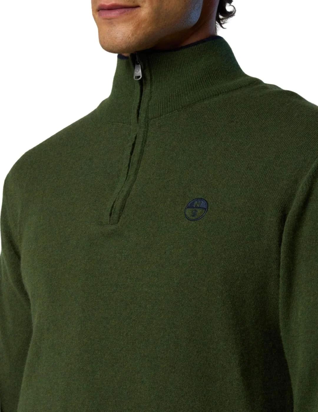 North Sails Jersey media cremallera Ivy Green