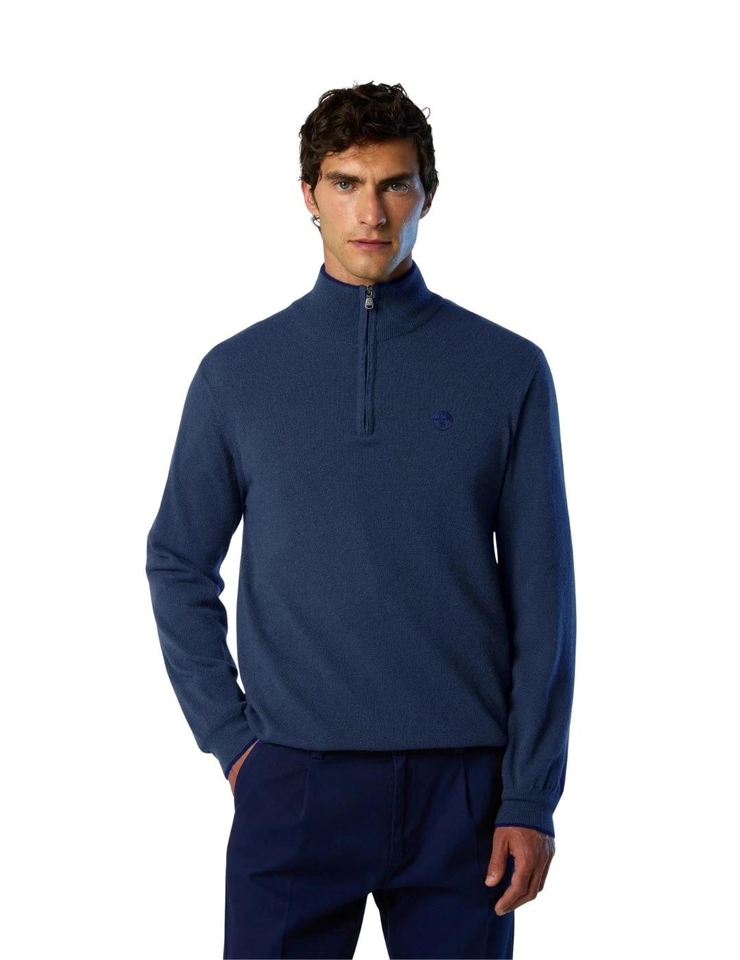 North Sails Jersey media cremallera Azul