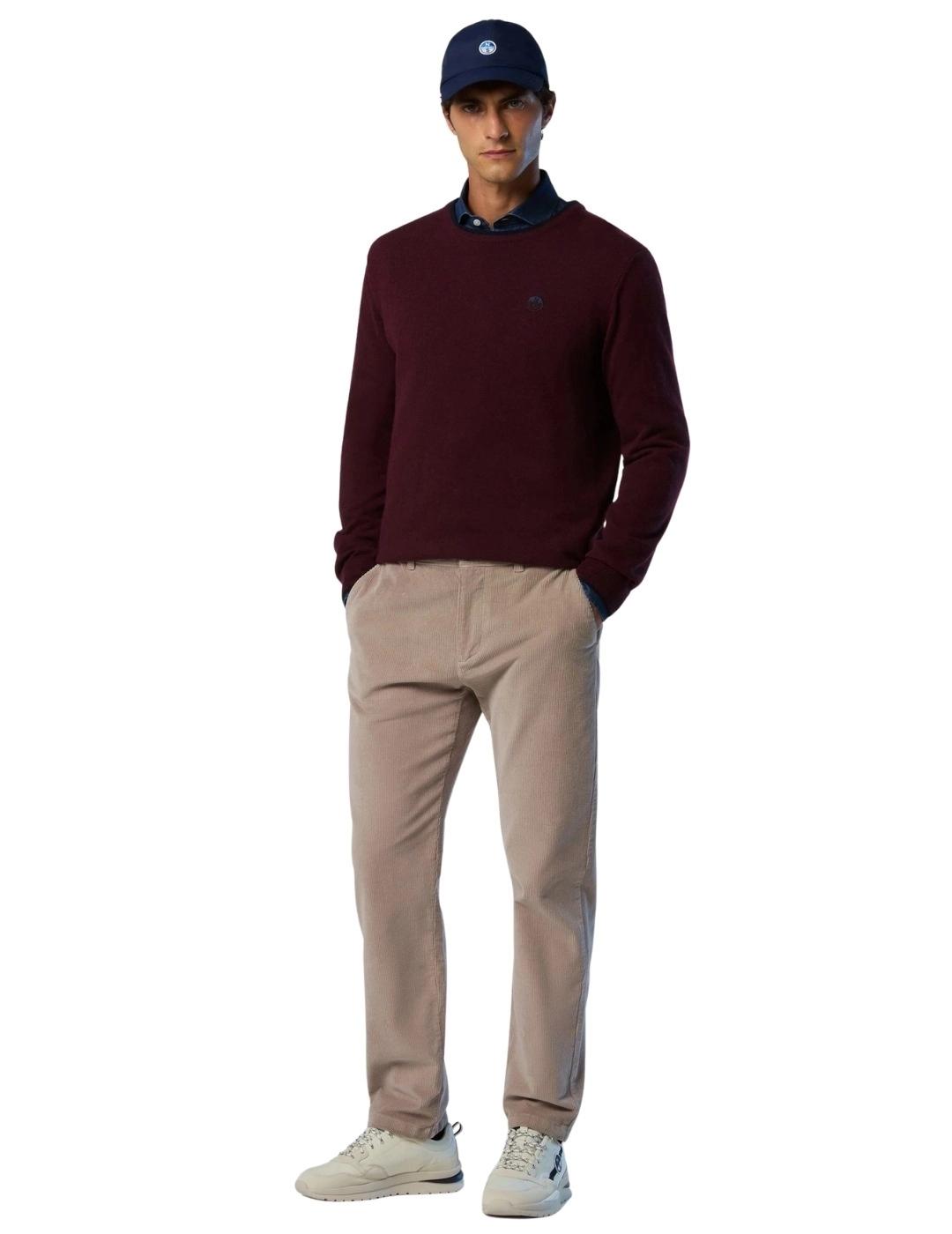 North Sails Jersey cuello redondo y logo Granate