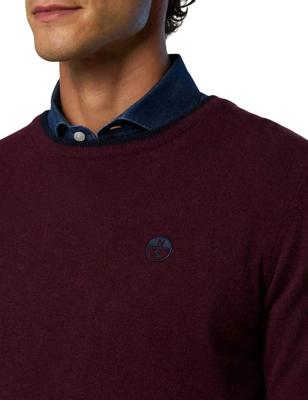 North Sails Jersey cuello redondo y logo Granate